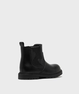 Boots Chelsea zippées à cœurs pailletés  fille - Lovely Wings vue4 - LOVELY WINGS - GEMO