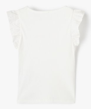 Tee-shirt fille en maille côtelée à manches volantées vue3 - GEMO (ENFANT) - GEMO
