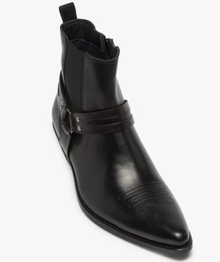 Boots homme unis zippés style santiags vue5 - GEMO(URBAIN) - GEMO
