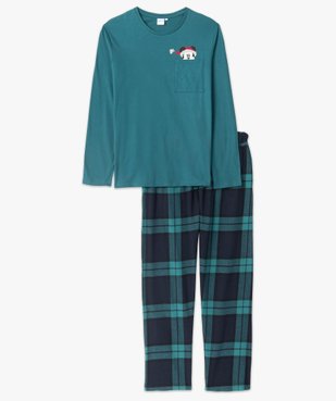 Pyjama homme à carreaux et motif Noël - Disney vue4 - DISNEY DTR - GEMO