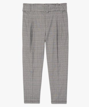 Pantalon femme motif Prince de Galles coupe large avec ceinture vue4 - GEMO (G TAILLE) - GEMO