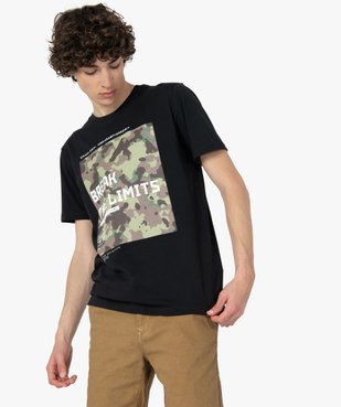 Tee-shirt homme manches courtes à motif camouflage vue1 - GEMO (HOMME) - GEMO