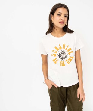 Tee-shirt femme imprimé à manches courtes vue6 - GEMO(FEMME PAP) - GEMO