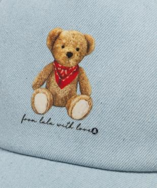 Casquette en toile denim avec motif ourson fille - LuluCastagnette vue2 - LULU CASTAGNETT - GEMO