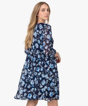 Robe femme imprimée à volant et manches 3/4 vue3 - GEMO(FEMME PAP) - GEMO