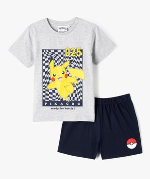 Pyjashort garçon bicolore avec motif Pikachu- Pokemon vue1 - POKEMON - GEMO