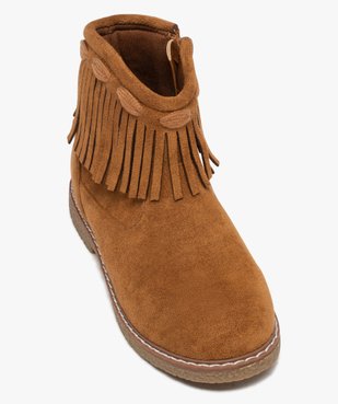 Boots fille en suédine unie avec col à franges vue5 - GEMO (ENFANT) - GEMO