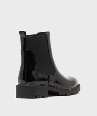 Boots femme vernies style Chelsea à semelle crantée vue12 - 5 MILES - GEMO
