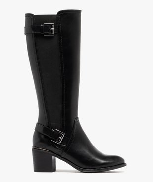 Bottes femme unies à talon carré avec liseré métallisé vue2 - VALENTINA BALDA - GEMO