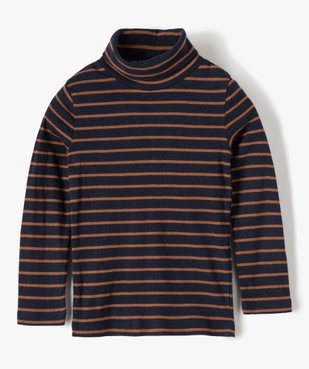 Tee-shirt garçon rayé à manches longues et col roulé vue1 - GEMO (ENFANT) - GEMO