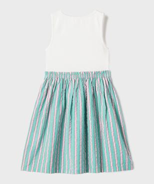 Robe courte sans manches effet 2-en-1 avec bas rayée fille vue3 - GEMO (ENFANT) - GEMO