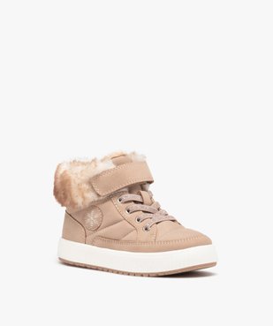 Baskets fille mid-cut unies avec col fourré vue2 - GEMO (ENFANT) - GEMO