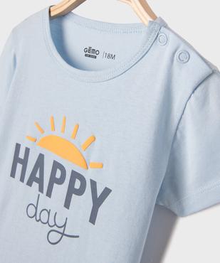 Pyjashort 2 pièces à motif soleil bébé garçon vue5 - GEMO 4G BEBE - GEMO