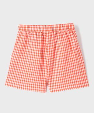 Short à motif vichy avec volants fille vue4 - GEMO (ENFANT) - GEMO