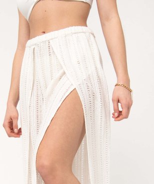 Pantalon de plage femme ample en crochet vue2 - GEMO (PLAGE) - GEMO