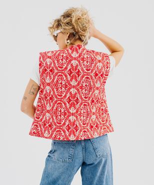 Veste sans manche matelassée à motifs femme vue3 - GEMO 4G FEMME - GEMO