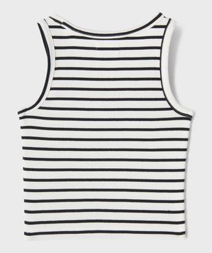 Débardeur rayé à col rond fille vue3 - GEMO 4G FILLE - GEMO