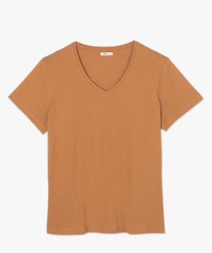 Tee-shirt femme à manches courtes et col V vue4 - GEMO (G TAILLE) - GEMO