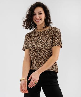 Tee-shirt manches courtes imprimé femme vue1 - GEMO 4G FEMME - GEMO