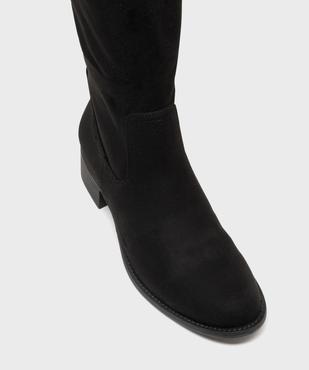 Bottes cavalières en suédine à tige chaussette femme vue5 - VALENTINA BALDA - GEMO
