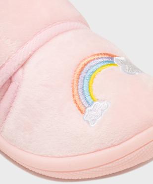 Chaussons en velours à scratch moelleux imprimé arc-en-ciel fille vue6 - GEMO (ENFANT) - GEMO