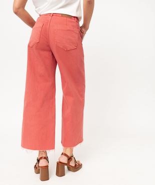 Pantacourt en jean cropped wide leg coloré femme vue3 - GEMO 4G FEMME - GEMO