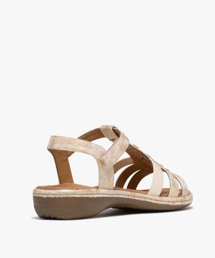 Sandales confort légères à petit talon et bride scratch femme vue4 - SOFTRELAX - GEMO