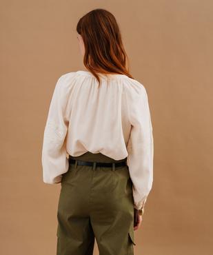 Blouse manches longues bohème à dentelle femme vue4 - GEMO(FEMME PAP) - GEMO