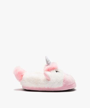 Chaussons fille 3D licorne en textile peluche vue1 - GEMO (ENFANT) - GEMO