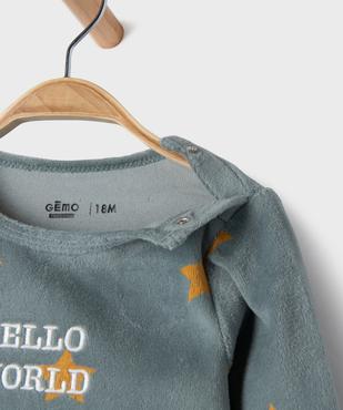 Pyjama 2 pièces en velours à motifs étoiles bébé garçon vue2 - GEMO 4G BEBE - GEMO