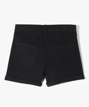 Short en denim avec revers cousus fille vue3 - GEMO (JUNIOR) - GEMO