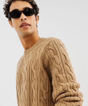 Pull en maille torsadée à col rond homme vue2 - GEMO (HOMME) - GEMO