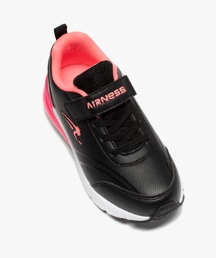 Baskets fille running bicolores à lacets et scratch - Airness vue5 - AIRNESS - GEMO