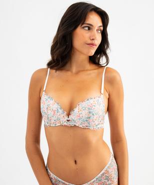 Soutien-gorge push-up à motifs fleuris vue1 - GEMO(HOMWR FEM) - GEMO