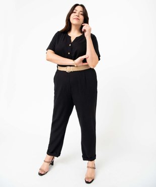 Combinaison pantalon femme grande taille contenant du lin vue2 - GEMO 4G GT - GEMO