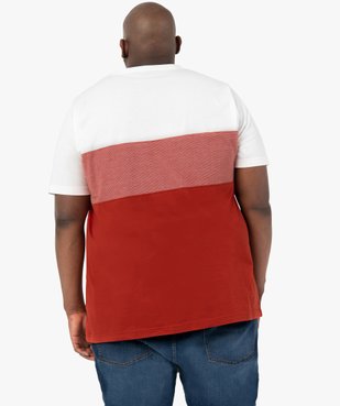 Tee-shirt homme grande taille tricolore avec poche poitrine vue3 - GEMO (G TAILLE) - GEMO