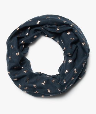 Foulard fille tour de cou imprimé licornes multiposition vue1 - GEMO C4G FILLE - GEMO