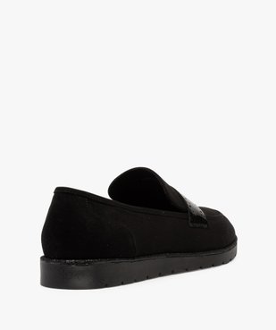 Mocassins femme en suédine unie et bride vernie vue4 - GEMO (CASUAL) - GEMO