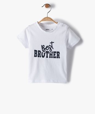 Tee-shirt bébé garçon avec inscription devant vue1 - GEMO(BEBE DEBT) - GEMO