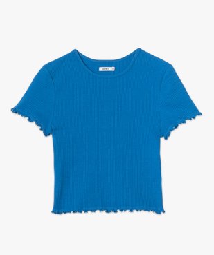 Tee-shirt femme en maille côtelée coupe courte vue4 - GEMO(FEMME PAP) - GEMO
