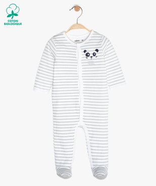 Pyjama bébé garçon à rayures avec motif panda vue1 - GEMO C4G BEBE - GEMO