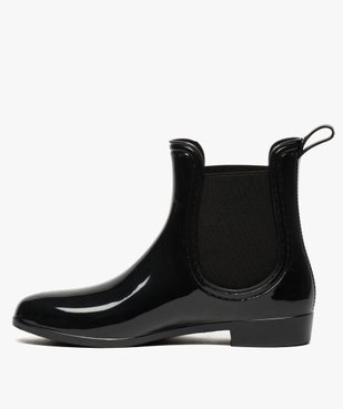 Bottes de pluie unies noires style chelsea boots vue3 - GEMO (EQUIPT) - GEMO