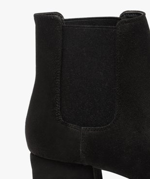 Boots femme unies style chelsea à talon carré vue6 - GEMO (CASUAL) - GEMO