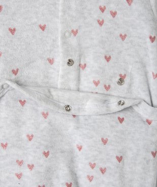 Pyjama bébé fille en velours avec motifs cœurs vue5 - GEMO(BB COUCHE) - GEMO