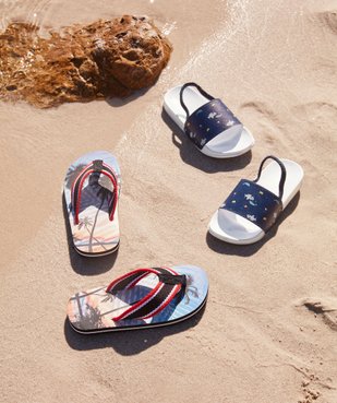 Mules de piscine garçon imprimées requins à bride élastique vue6 - GEMO (ENFANT) - GEMO