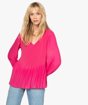 Tunique femme en voile plissé vue1 - GEMO(FEMME PAP) - GEMO