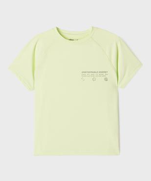 Tee-shirt manches courtes spécial sport avec inscription poitrine garçon vue1 - GEMO 4G GARCON - GEMO