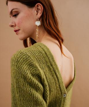 Gilet en maille ajourée à col V femme vue6 - GEMO(FEMME PAP) - GEMO