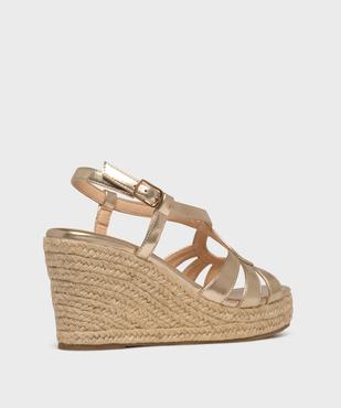 Sandales à talon compensé en corde et tige brillante femme - Follow Me vue4 - VALENTINA BALDA - GEMO