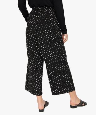 Pantacourt femme imprimé coupe ample avec taille élastiquée vue3 - GEMO(FEMME PAP) - GEMO